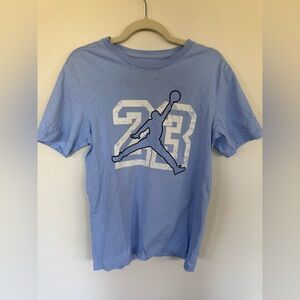 Jordan Flight Essentials Digital Logo Print Vintage Crew Neck T-Shirt Blue Sz S